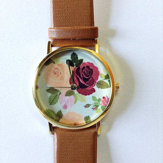 Vintage, victorien en cuir montre, montre femmes