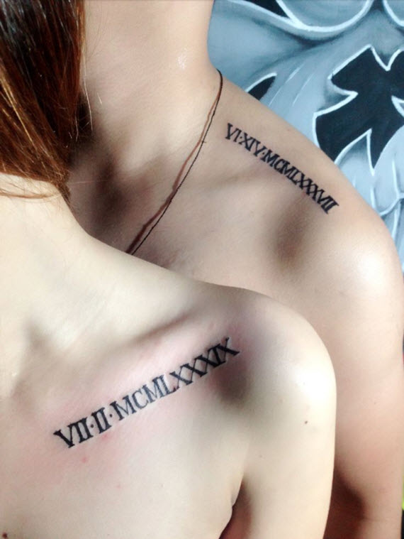 tatouage chiffre romain couple