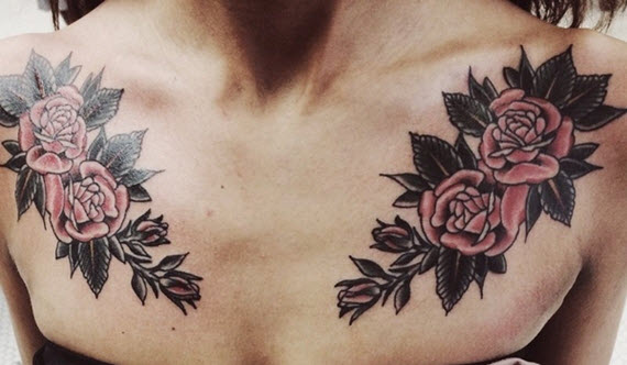 tattoo clavicule rose