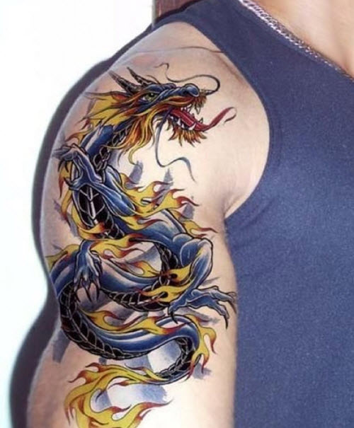 tatouage dragon bras