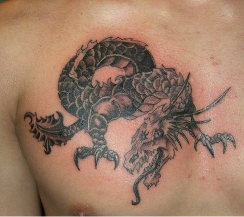tatouage dragon torse