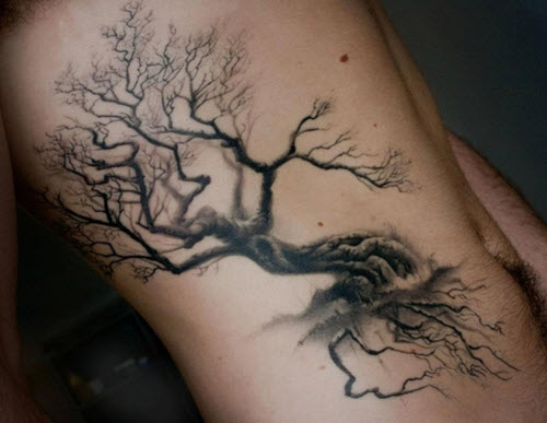 tatouage arbre ventre