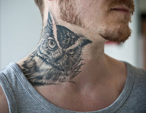 tatouage-cou-hibou