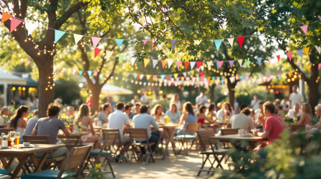 apportez une touche estivale et conviviale &agrave; vos &eacute;v&eacute;nements avec notre d&eacute;co guinguette. cr&eacute;ez une ambiance festive m&eacute;morable pour vos f&ecirc;tes d'&eacute;t&eacute; gr&acirc;ce &agrave; des &eacute;clairages, des decorations color&eacute;es et des &eacute;l&eacute;ments vintage. transformez vos espaces en lieux de joie et de partage!