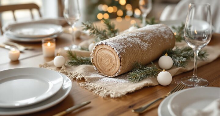 Decoration buche de noel : idées minimalistes pour une table festive