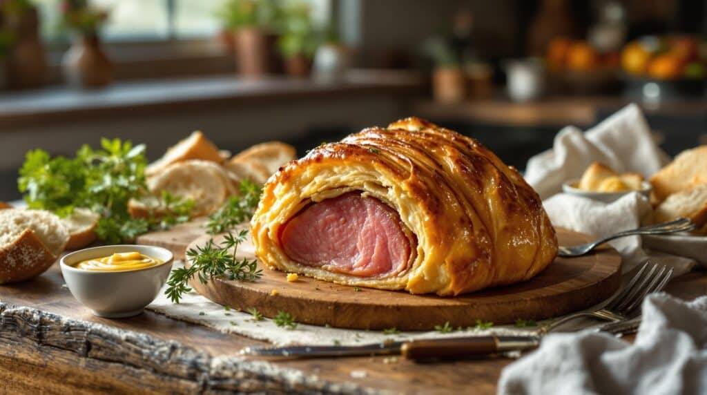 d&eacute;couvrez notre recette traditionnelle de jambon en cro&ucirc;te, riche en saveurs, ainsi que des variantes modernes pour surprendre vos invit&eacute;s. parfait pour les f&ecirc;tes ou un repas convivial, ce plat savoureux allie croustillant et tendret&eacute;. suivez nos &eacute;tapes simples et r&eacute;galez vos proches avec ce d&eacute;lice intemporel.