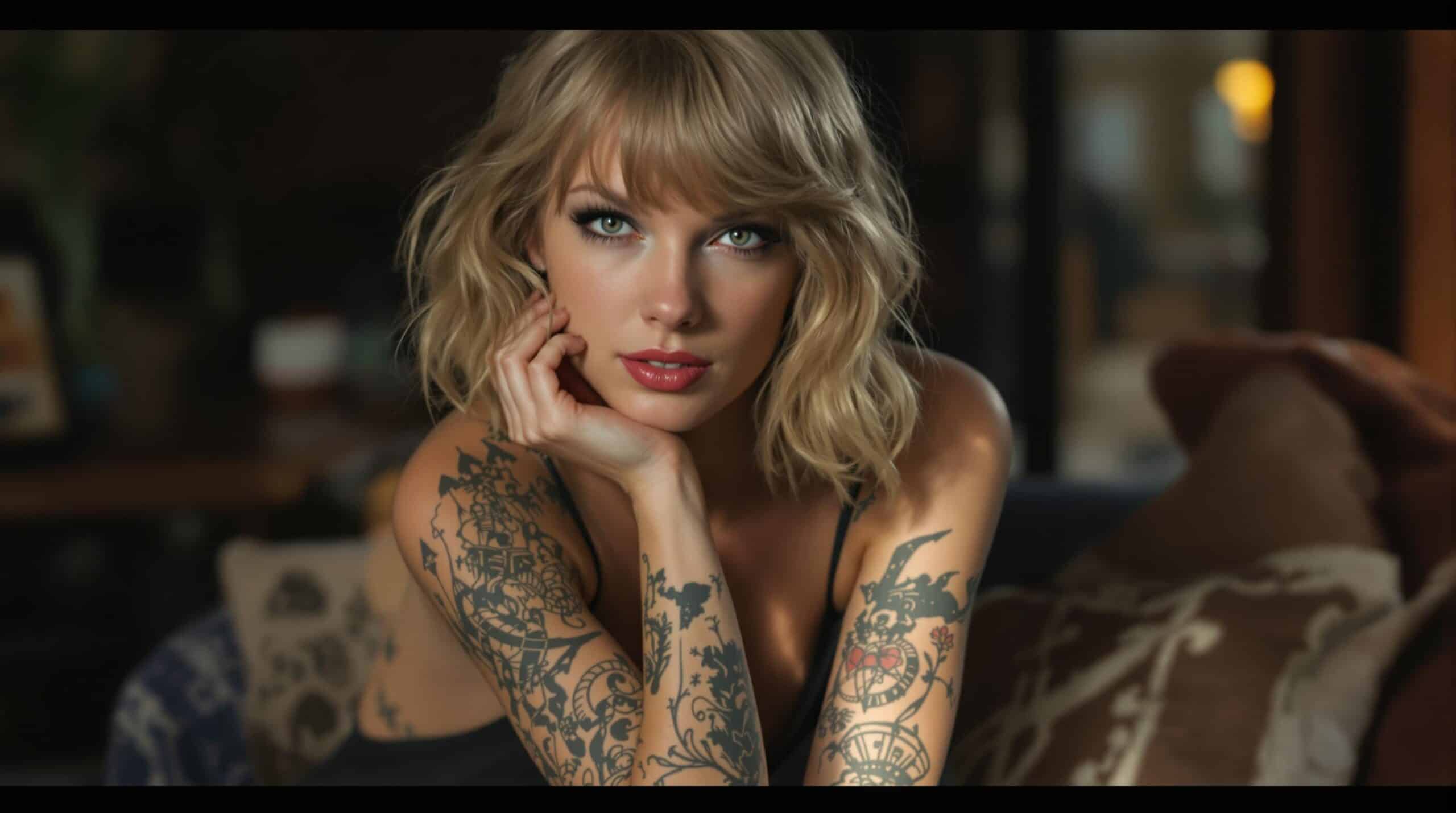 d&eacute;couvrez les tatouages de taylor swift, entre r&eacute;alit&eacute; et fantasme. plongez dans l'univers symbolique de l'art corporel de la chanteuse et explorez les significations derri&egrave;re ses inkings, r&eacute;els ou imagin&eacute;s.