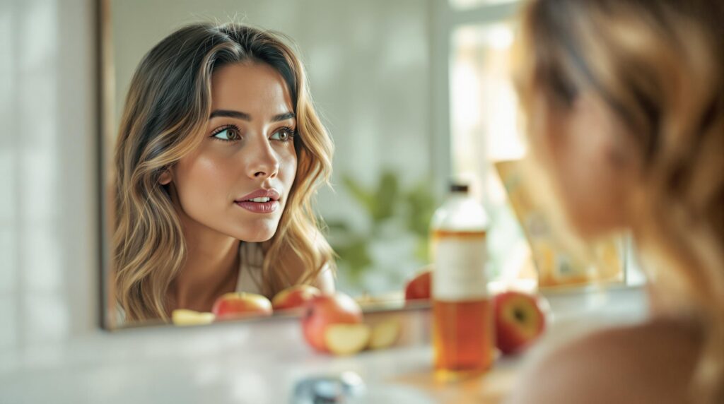 d&eacute;couvrez les bienfaits du vinaigre de cidre pour vos cheveux ! apprenez comment cet ingr&eacute;dient naturel peut apporter brillance et l&eacute;g&egrave;ret&eacute; &agrave; votre chevelure tout en purifiant le cuir chevelu. adoptez une routine capillaire saine et &eacute;cologique avec le vinaigre de cidre.