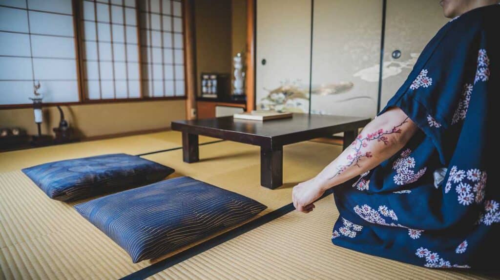 Un air de printemps japonais avec un tatouage de *fleurs de cerisier*&hellip;