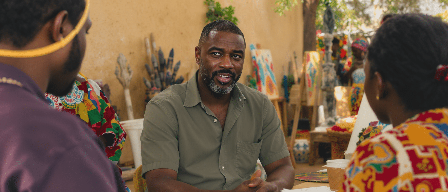 d&eacute;couvrez comment idris elba s'engage pour l'art en afrique en soutenant une initiative artistique qui valorise la cr&eacute;ativit&eacute; locale et encourage les talents &eacute;mergents. un projet inspirant qui fait rayonner la culture africaine sur la sc&egrave;ne internationale.