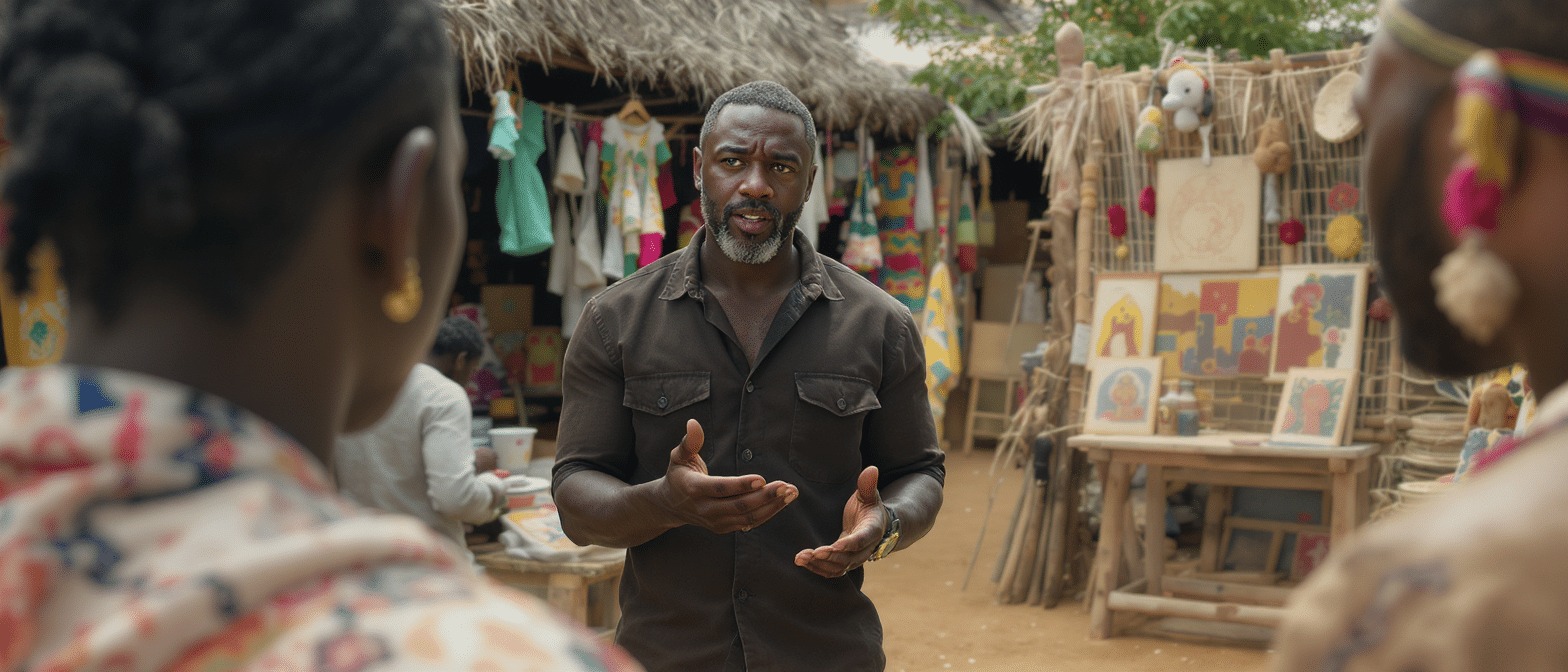 d&eacute;couvrez comment idris elba s'engage pour l'art en afrique &agrave; travers une initiative inspirante qui soutient les artistes locaux et favorise la cr&eacute;ativit&eacute; sur le continent. un projet qui illustre son d&eacute;vouement &agrave; la culture et &agrave; l'&eacute;mancipation artistique.