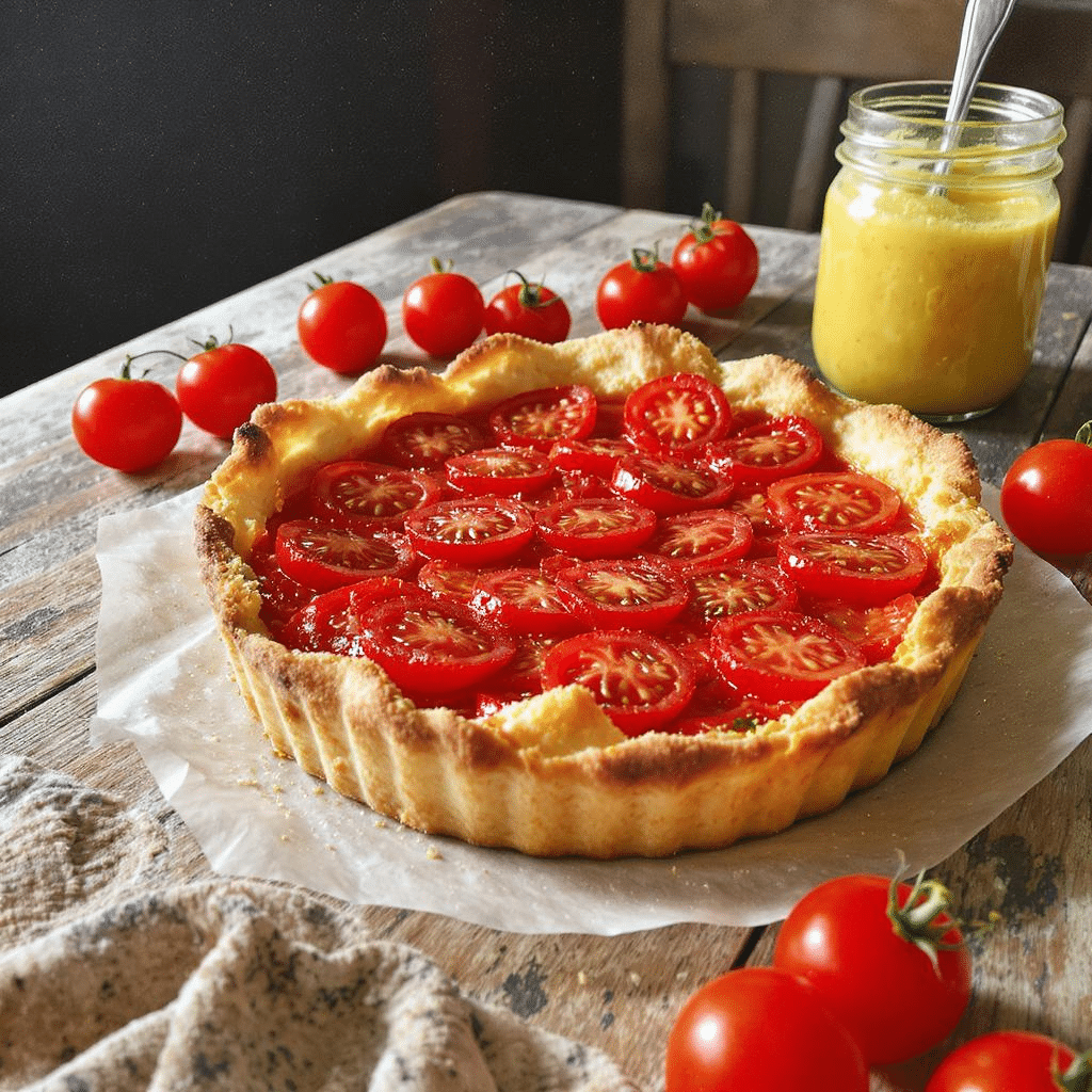 d&eacute;couvrez notre recette de tarte &agrave; la tomate et moutarde, une d&eacute;licieuse alliance estivale qui r&eacute;veille les papilles. facile &agrave; r&eacute;aliser, cette tarte savoureuse allie la douceur des tomates &agrave; la piquant de la moutarde, id&eacute;ale pour vos repas ensoleill&eacute;s. ne manquez pas cette exp&eacute;rience gourmande &agrave; essayer absolument !