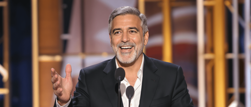 lors des golden globes 2026, george clooney rend hommage &agrave; la france avec un discours &agrave; la fois dr&ocirc;le et chaleureux, captivant le public sur sc&egrave;ne.