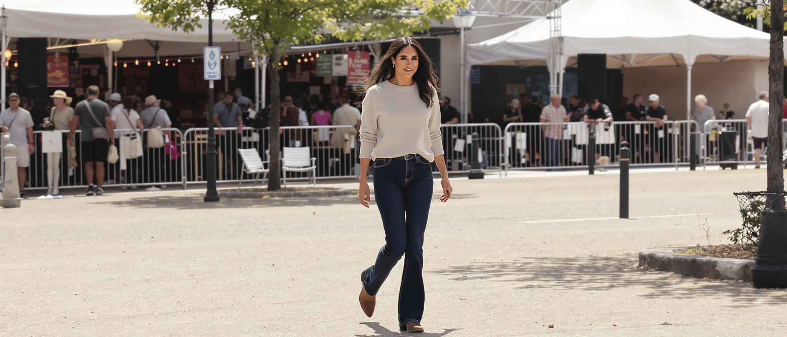 d&eacute;couvrez comment meghan markle remplace le jean flare par un incontournable des ann&eacute;es 2000, une pi&egrave;ce &eacute;l&eacute;gante qui sublime et allonge la silhouette avec style.