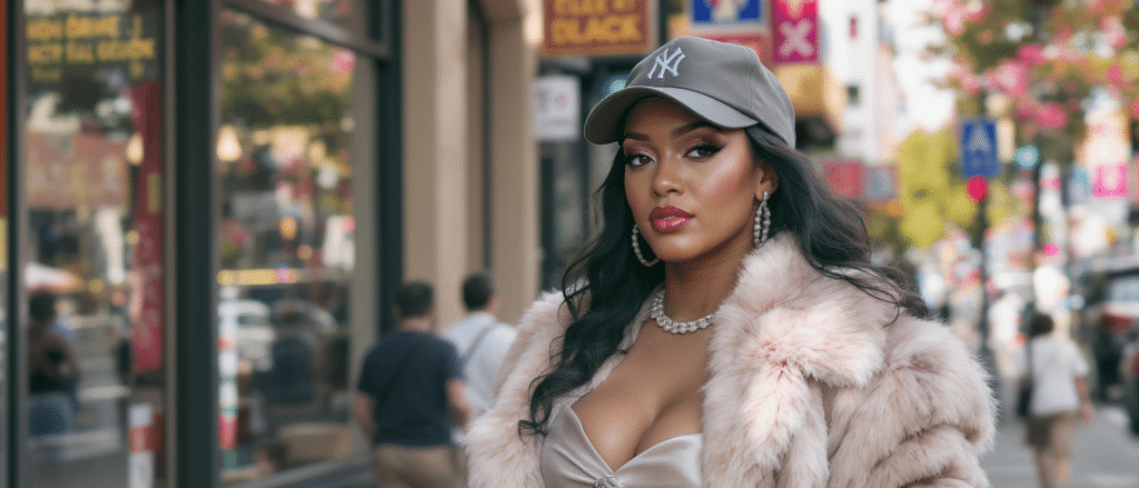 d&eacute;couvrez comment rihanna r&eacute;invente la mode en 2026 avec un style audacieux m&ecirc;lant jupe satin&eacute;e, fausse fourrure et casquette, alliant &eacute;l&eacute;gance et audace.