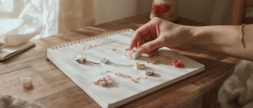 d&eacute;couvrez le calendrier de l&rsquo;amour d&rsquo;elle et recevez chaque jour des cadeaux exquis pour c&eacute;l&eacute;brer votre passion au quotidien. offrez-vous un moment de bonheur et de romance avec des surprises uniques.