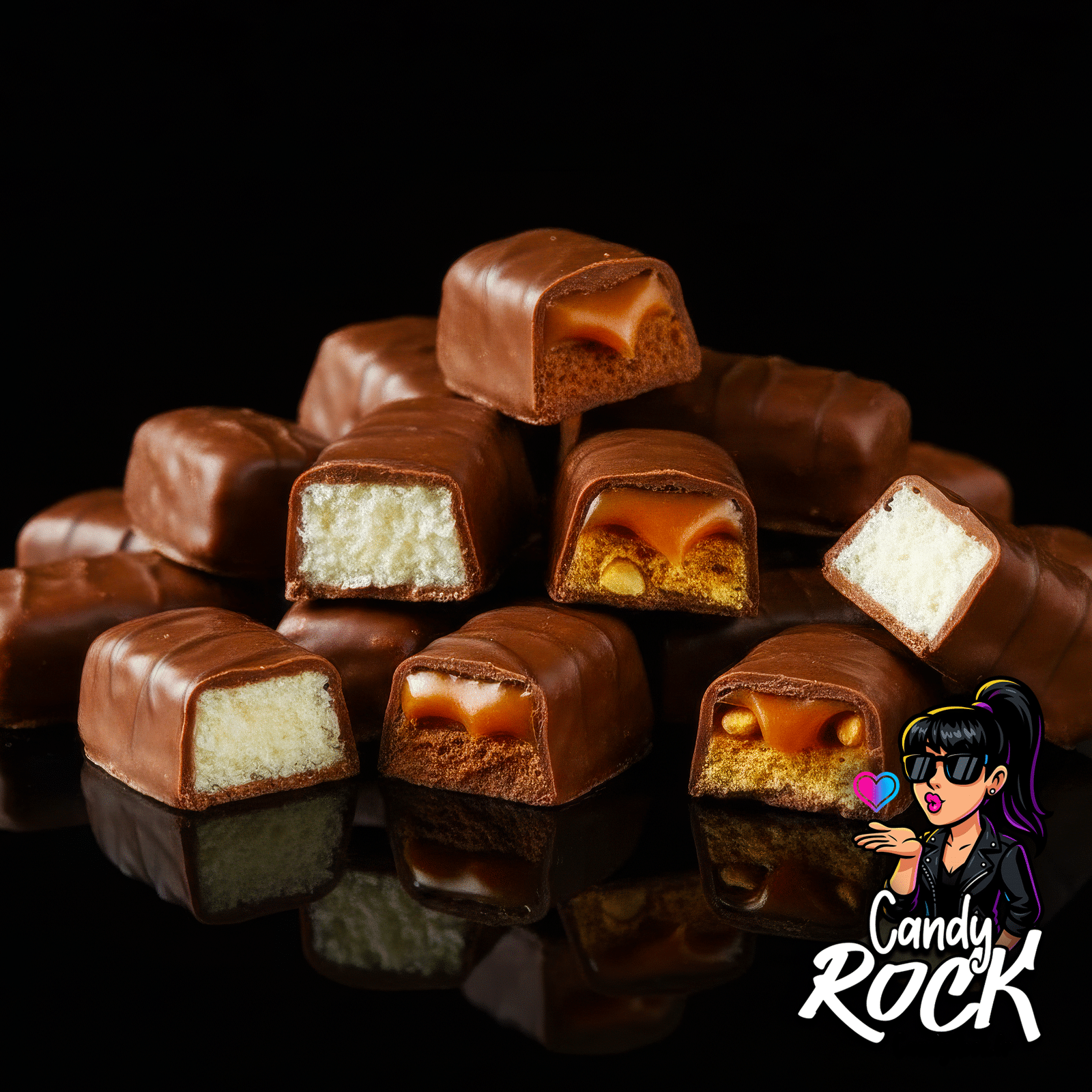 bonbons mini barres chocolat assortiment mix vue1 candyrock