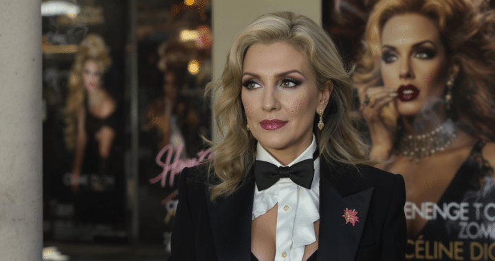 Céline Dion fait sensation : smoking élégant et robe de gala illuminent les affiches de son grand retour en tournée