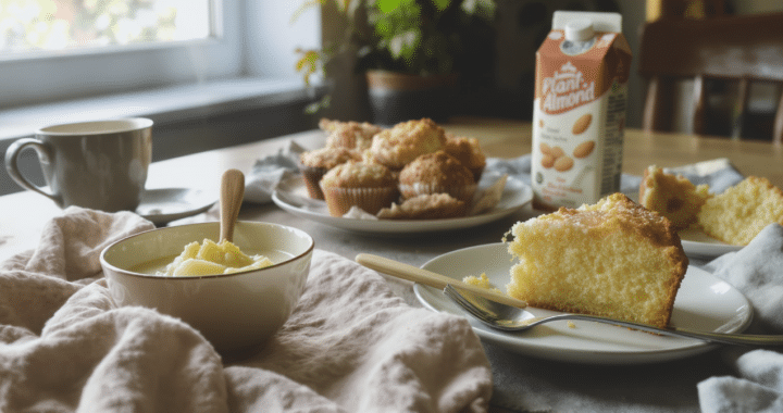 Délices sucrés sans lactose préparés avec du lait végétal