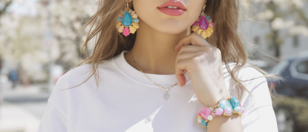 d&eacute;couvrez notre s&eacute;lection de bijoux fantaisie maxi aux couleurs printani&egrave;res pour sublimer votre t-shirt et ajouter une touche d'&eacute;l&eacute;gance &agrave; votre look printanier.
