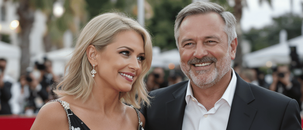 &agrave; cannes, virginie efira re&ccedil;oit une distinction prestigieuse tandis que son compagnon niels schneider exprime toute sa fiert&eacute; et son bonheur lors de cet &eacute;v&eacute;nement m&eacute;morable.