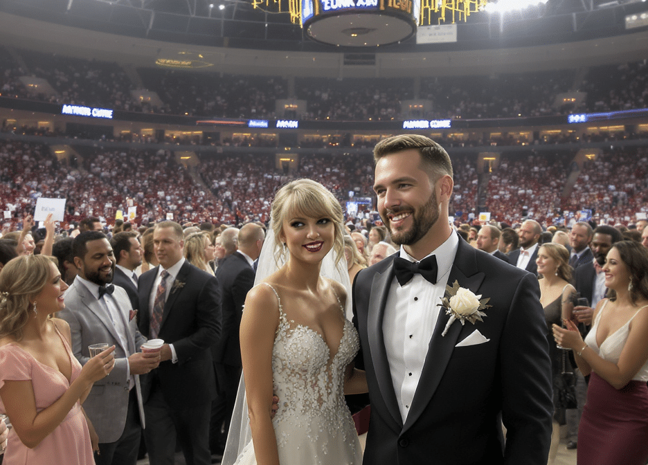 d&eacute;couvrez le mariage grandiose de taylor swift et travis kelce au madison square garden, un &eacute;v&eacute;nement exceptionnel attendu par plus de 1000 invit&eacute;s pour c&eacute;l&eacute;brer leur union unique.