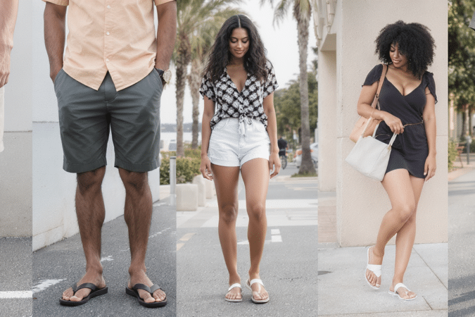 d&eacute;couvrez 5 styles tendance pour associer tongs et bermuda et r&eacute;ussir votre look estival avec &eacute;l&eacute;gance et confort.