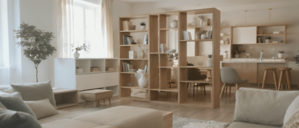 d&eacute;couvrez des meubles astucieux pour organiser et structurer votre espace efficacement, sans avoir besoin de murs ni de cloisons, alliant design et fonctionnalit&eacute;.