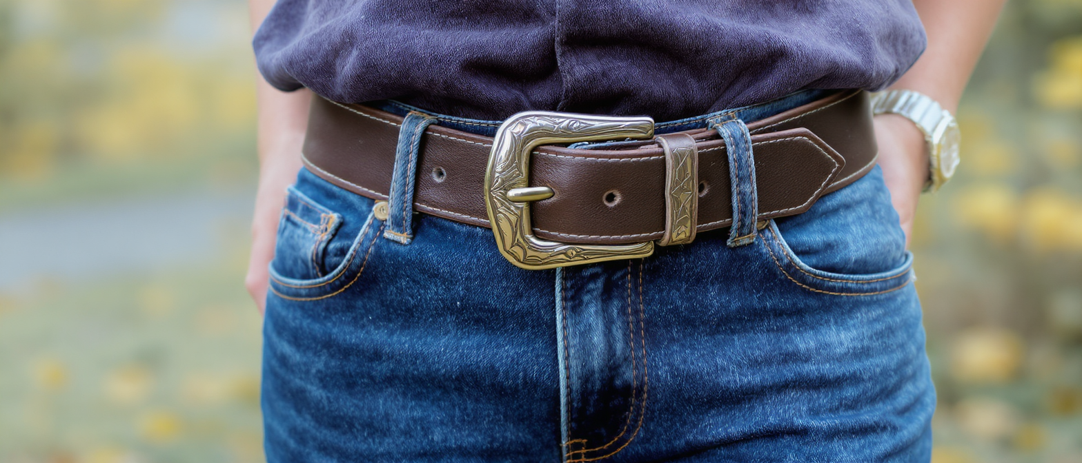 cet automne, la ceinture western apporte une touche de caract&egrave;re &agrave; vos jeans pr&eacute;f&eacute;r&eacute;s. d&eacute;couvrez comment adopter cet accessoire incontournable avec style.