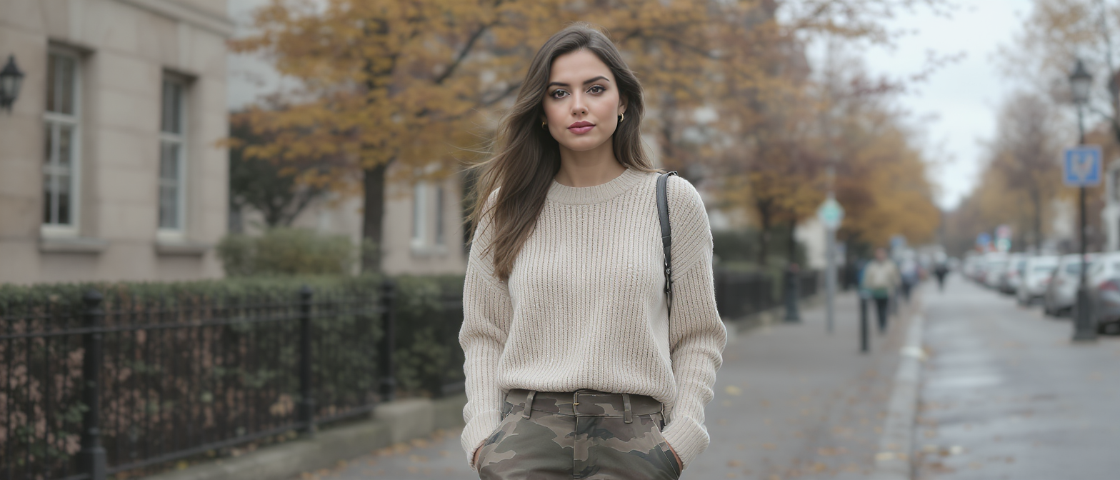 cet automne, adoptez le pantalon camouflage et laissez le jean de c&ocirc;t&eacute;. d&eacute;couvrez nos conseils pour le porter avec &eacute;l&eacute;gance et composer des looks tendance.