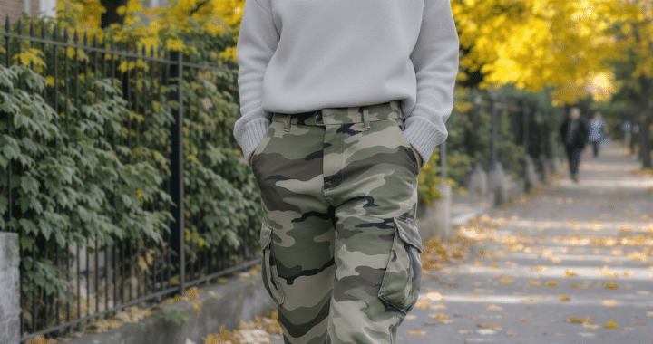 cet automne, adoptez le pantalon camouflage avec &eacute;l&eacute;gance gr&acirc;ce &agrave; nos conseils de style : associations, coupes et accessoires pour remplacer le jean.