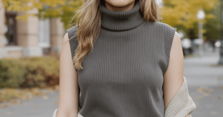 d&eacute;couvrez l'&eacute;l&eacute;gance r&eacute;invent&eacute;e avec le mod&egrave;le sans manches, la pi&egrave;ce incontournable de l'automne alliant sophistication et modernit&eacute;, bien plus chic que le col roul&eacute; traditionnel.