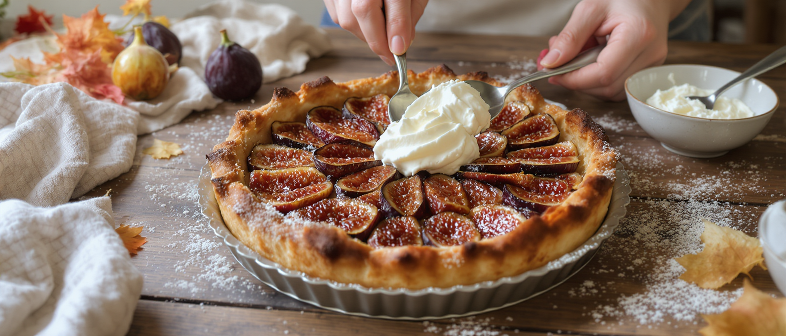 d&eacute;couvrez les secrets gourmands de marjo pour r&eacute;aliser une tarte aux figues automnale, sublim&eacute;e par une chantilly l&eacute;g&egrave;re et irr&eacute;sistible. un dessert parfait pour savourer la saison avec douceur.