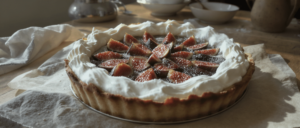 d&eacute;couvrez la recette gourmande de marjo pour une tarte aux figues et chantilly, un d&eacute;lice automnal irr&eacute;sistible &agrave; savourer en famille.