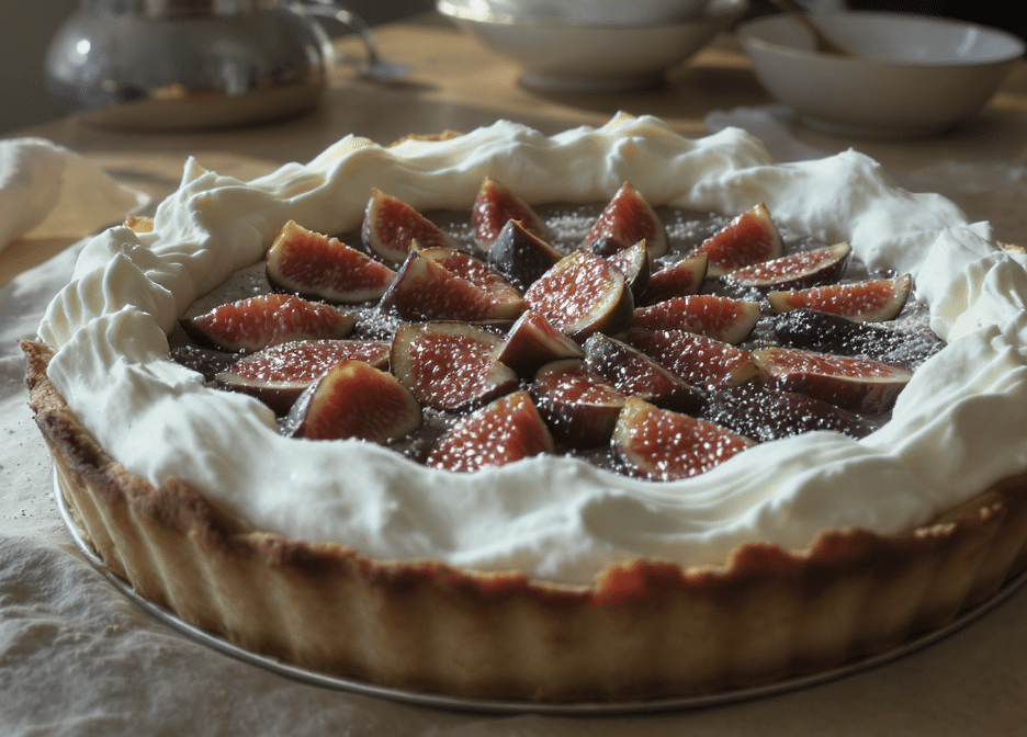 d&eacute;couvrez la recette gourmande de marjo pour une tarte aux figues et chantilly, un d&eacute;lice automnal irr&eacute;sistible &agrave; savourer en famille.