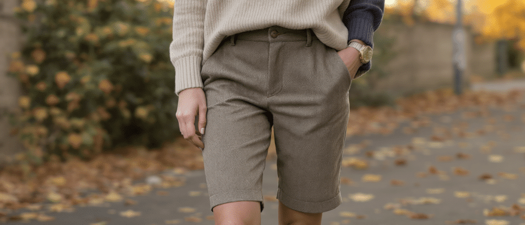 d&eacute;couvrez le bermuda textur&eacute;, pi&egrave;ce phare de l&rsquo;automne : inspirations, associations et conseils pour l&rsquo;adopter avec style et composer des looks tendance.