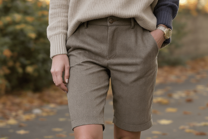 d&eacute;couvrez le bermuda textur&eacute;, pi&egrave;ce phare de l&rsquo;automne : inspirations, associations et conseils pour l&rsquo;adopter avec style et composer des looks tendance.