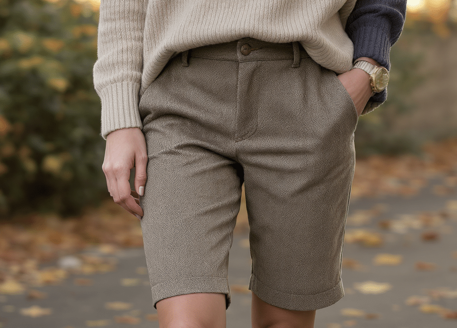 d&eacute;couvrez le bermuda textur&eacute;, pi&egrave;ce phare de l&rsquo;automne : inspirations, associations et conseils pour l&rsquo;adopter avec style et composer des looks tendance.
