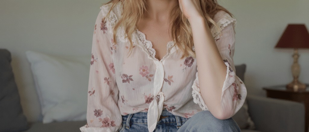 cet automne, les chemisiers romantiques apportent une touche f&eacute;minine et &eacute;l&eacute;gante &agrave; vos jeans. d&eacute;couvrez des id&eacute;es de looks faciles &agrave; adopter.