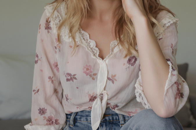 cet automne, les chemisiers romantiques apportent une touche f&eacute;minine et &eacute;l&eacute;gante &agrave; vos jeans. d&eacute;couvrez des id&eacute;es de looks faciles &agrave; adopter.