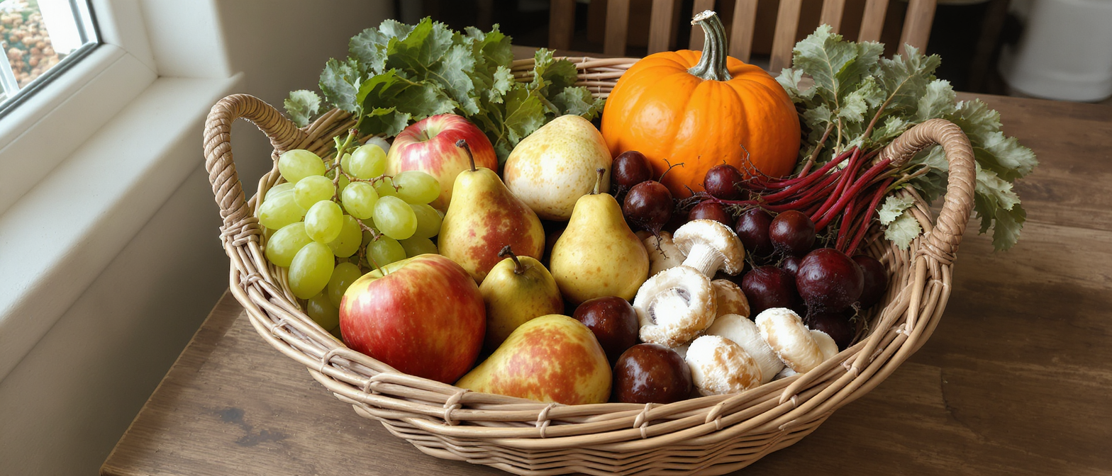d&eacute;couvrez les fruits et l&eacute;gumes d&rsquo;octobre &agrave; privil&eacute;gier : des produits de saison savoureux pour composer un panier frais, vari&eacute; et gourmand.