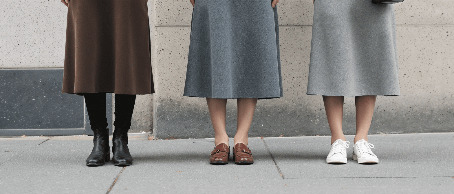 jupe midi en automne : découvrez comment l’associer aux bottes, mocassins ou baskets pour créer des tenues élégantes et confortables.