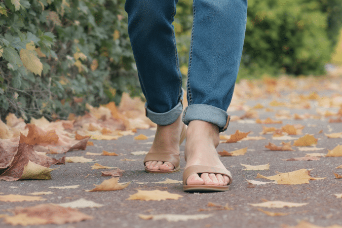 d&eacute;couvrez l&rsquo;astuce mode pour continuer &agrave; porter vos chaussures ouvertes avec style quand les temp&eacute;ratures baissent et que l&rsquo;automne s&rsquo;installe.